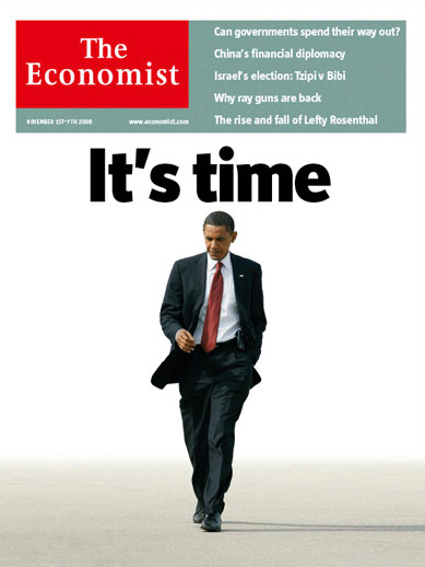 It's Time: Obama on the cover of The Economist