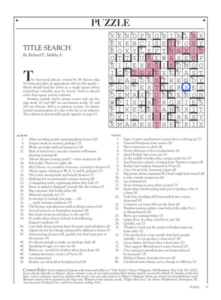 March 2013 | Tacky Harpers Cryptic Clues