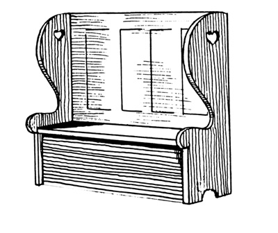 A settle bench