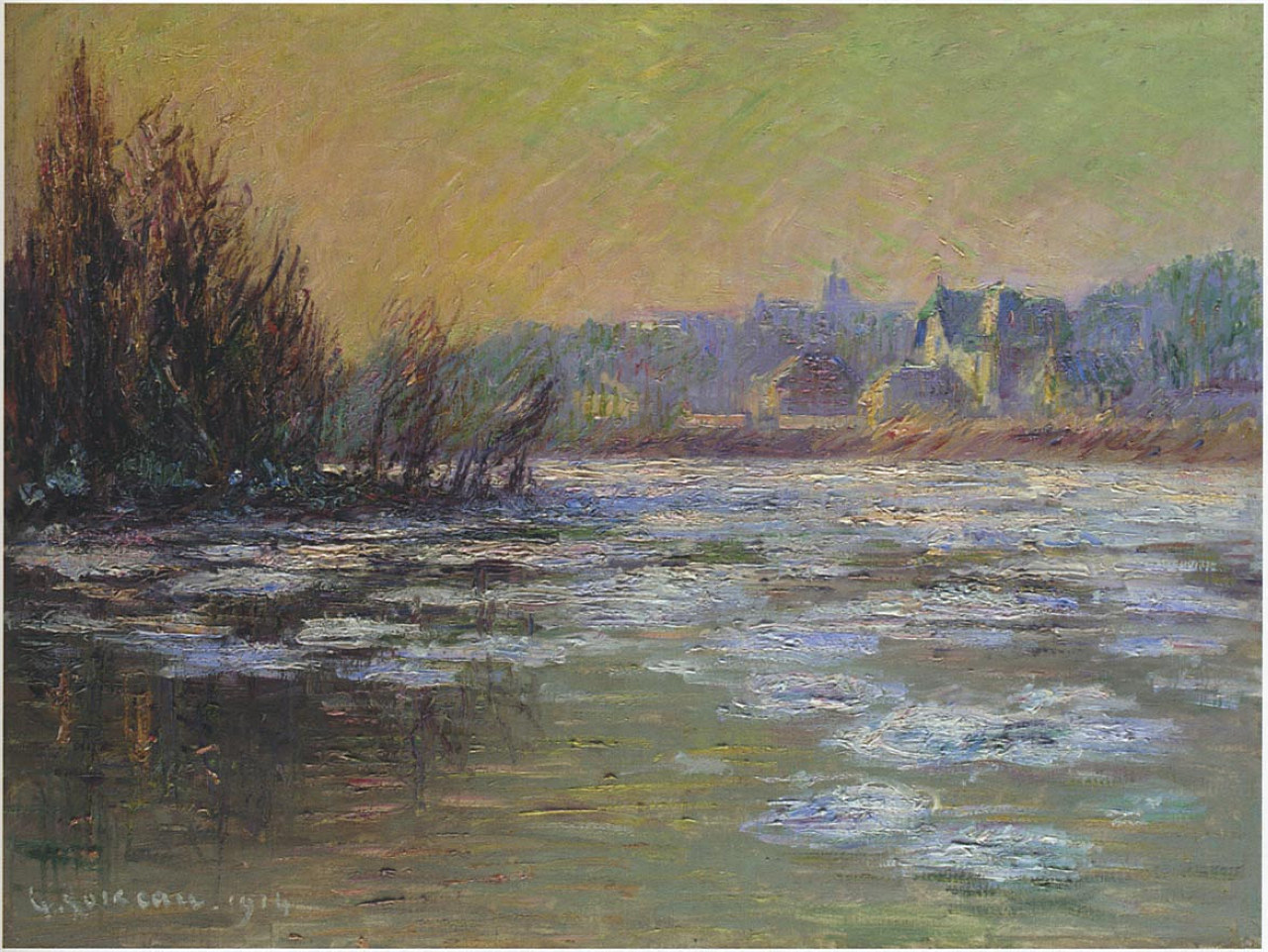 Ice on the Oise River = Gustave Loiseau Ice on the Oise River - Gustave Loiseau