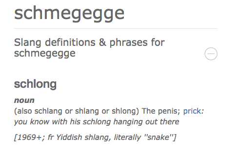 schmegegge definition | Tacky Harper's Cryptic Clues schmegegge definition | Tacky Harper's Cryptic Clues