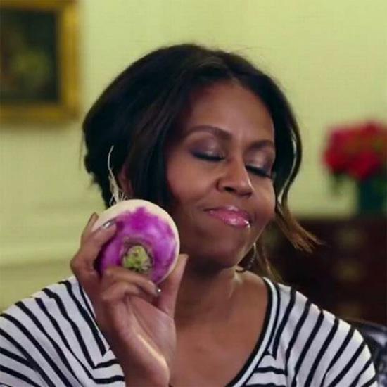 Michelle Obama with turnip (turn up) | Tacky Harper's Cryptic Clues Michelle Obama with turnip (turn up) | Tacky Harper's Cryptic Clues