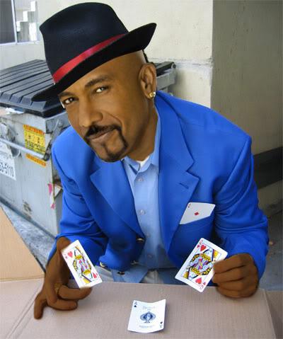 Montel Williams playing three card monte | Tacky Harper's Crytpic Clues Montel Williams playing three card monte | Tacky Harper's Crytpic Clues