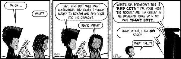 Boondocks on Trent Lott and black media | Tacky Harper's Cryptic Clues Boondocks on Trent Lott and black media | Tacky Harper's Cryptic Clues