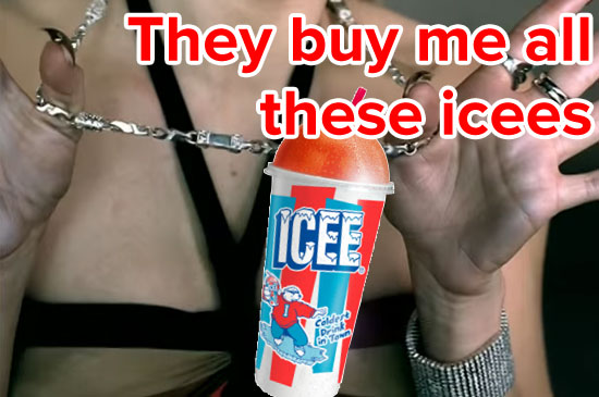'They buy me all these icees' | My Humps | Fergie | Tacky Harper's Cryptic Clues 'They buy me all these icees' | My Humps | Fergie | Tacky Harper's Cryptic Clues