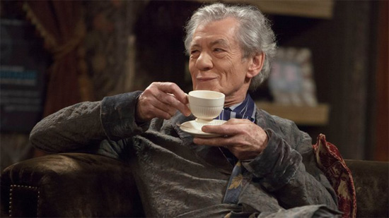 Ian McKellen drinking tea | Tacky Harper's Cryptic Clues Ian McKellen drinking tea | Tacky Harper's Cryptic Clues