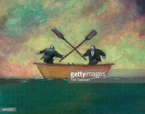 fighting in a rowboat | courtesy Getty images | Tacky Harper's Cryptic Clues fighting in a rowboat | courtesy Getty images | Tacky Harper's Cryptic Clues