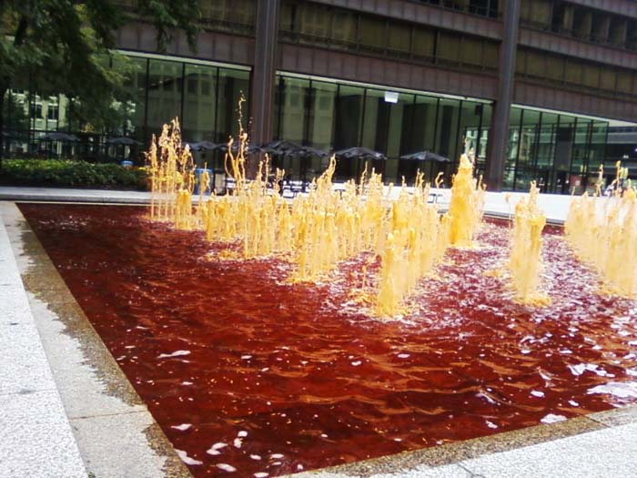 Orange Julius water in Daley Plaza