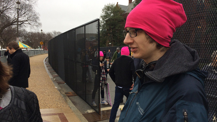 Vlad! | Washington, DC | Women's March Vlad! standing by a fence at the Women's March in Washington, DC | 21 January 2017